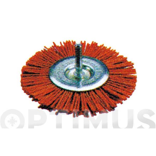 CEPILLO CIRCULAR NYLON 75 MM CON EJE WOLFCRAFT