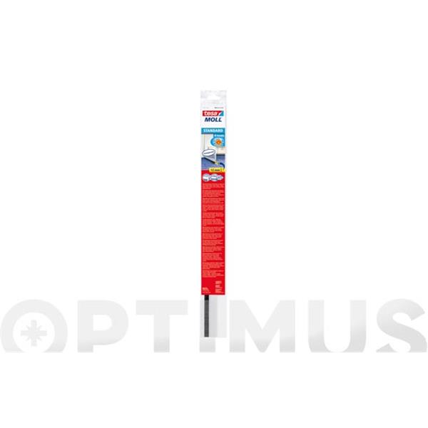 BURLETE BAJO PUERTA PVC CON CEPILLO ADHESIVO 1 MT X 37 MM TRANSPARENTE TESAMOLL