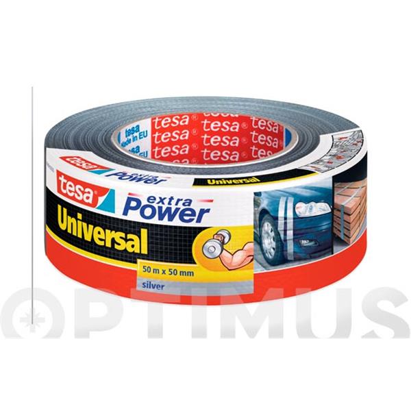 CINTA AMERICANA UNIVERSAL EXTRA POWER 50 MT X 50 MM PLATA TESATAPE