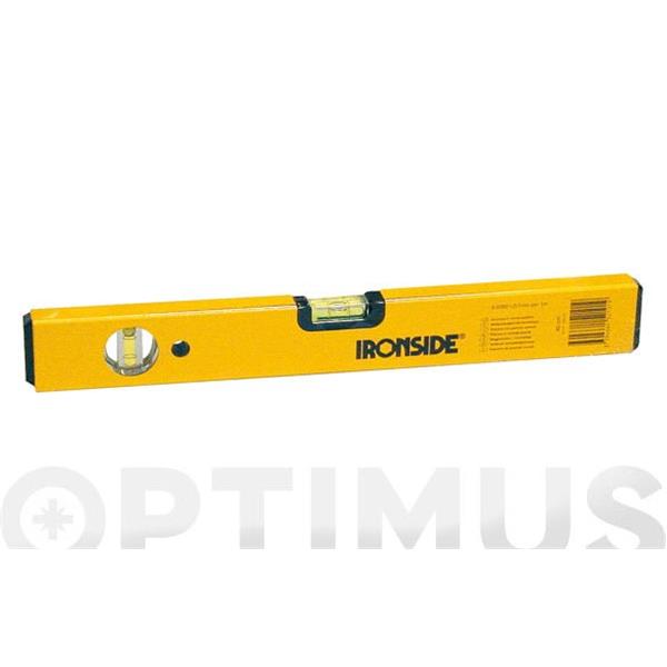 NIVEL RECTANGULAR ALUMINIO 40 CM 2 BURBUJAS IRONSIDE 