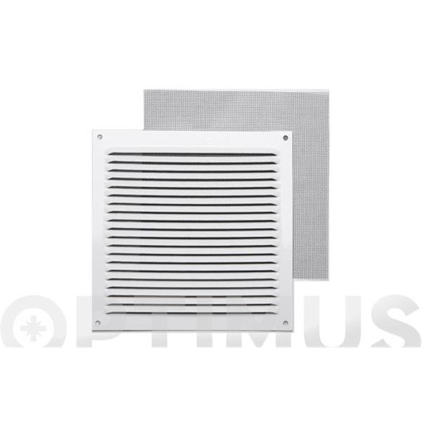 REJILLA SIN BORDE BLANCA CON MOSQUITERA 15 X 15 CM 