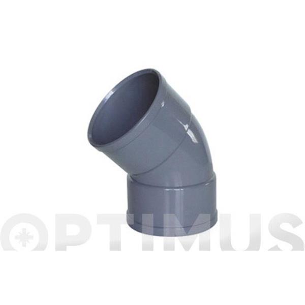 CODO EVACUACION H-H 45&ordm; &Oslash; 40 MM PVC
