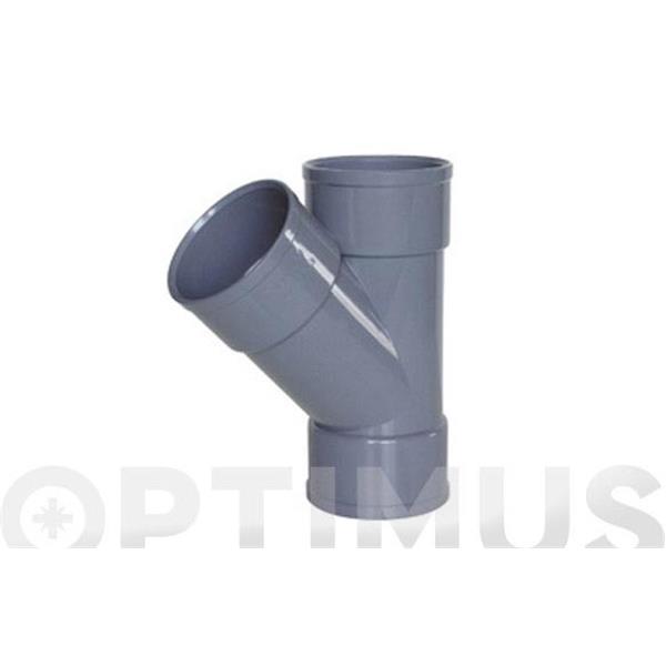 DERIVACION TIPO Y EVACUACION PVC H-H  45&ordm; &Oslash; 50 MM