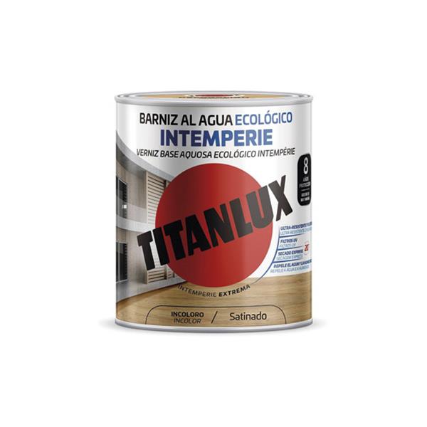 BARNIZ AL AGUA ECOLOGICO INTEMPERIE BRILLANTE 750 ML INCOLORO