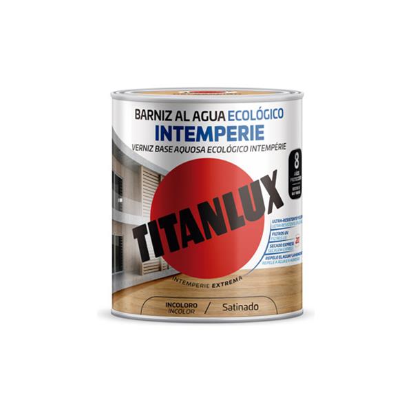 BARNIZ AL AGUA ECOLOGICO INTEMPERIE SATINADO 750 ML INCOLORO