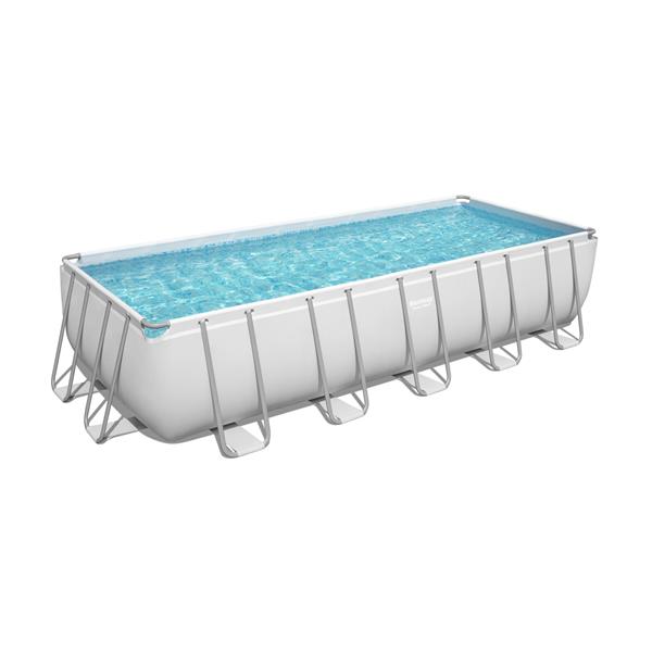 PISCINA DESMONTABLE RECTANGULAR POWER STEEL 19.281 L DEPURADORA CARTUCHO TIPO III 640X274X132 CM