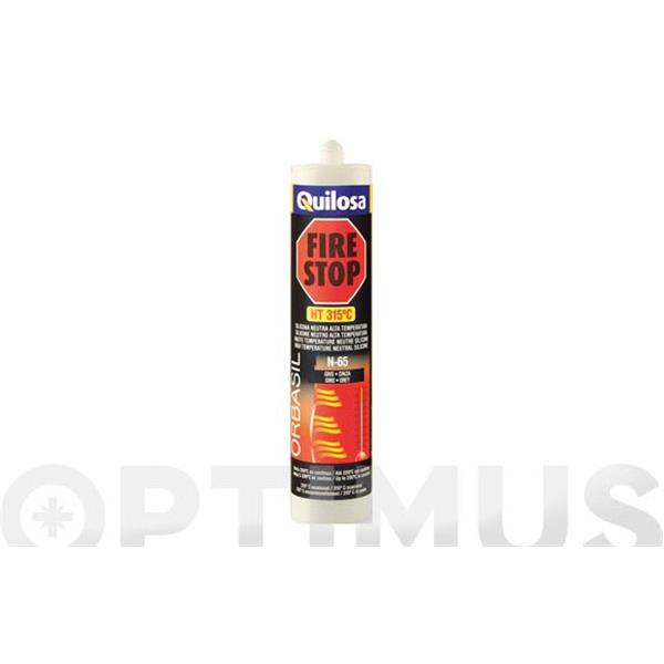 SILICONA PARA ALTAS TEMPERATURAS N-65 FIRE STOP GRIS 300ML QUILOSA