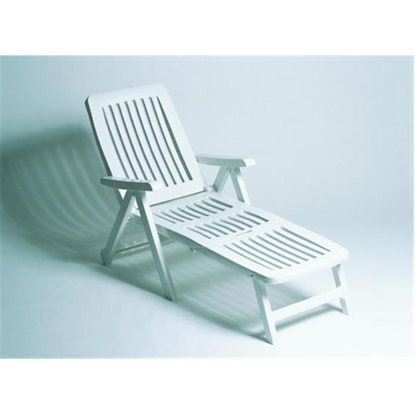 TUMBONA RESINA PLEGABLE CON RUEDAS BLANCO