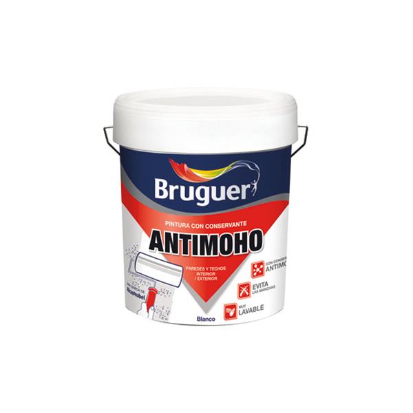 PINTURA PLASTICA ANTIMOHO MATE 4 L BLANCO BRUGUER