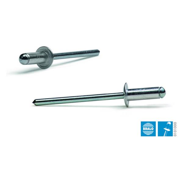 REMACHE ESTANDAR CABEZA ALOMADA &Oslash; 4,8 X 16 MM, ALUMINIO/ACERO 250 UDS