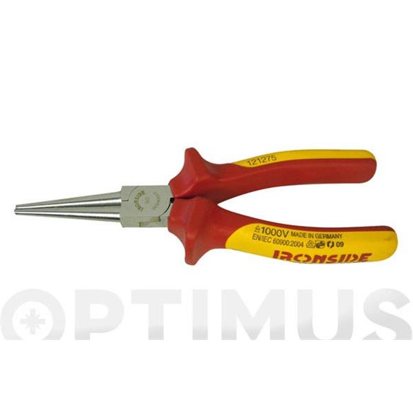 ALICATE BOCA REDONDA LARGA 160 MM MANGO AISLADO 1000 VO. IRONSIDE