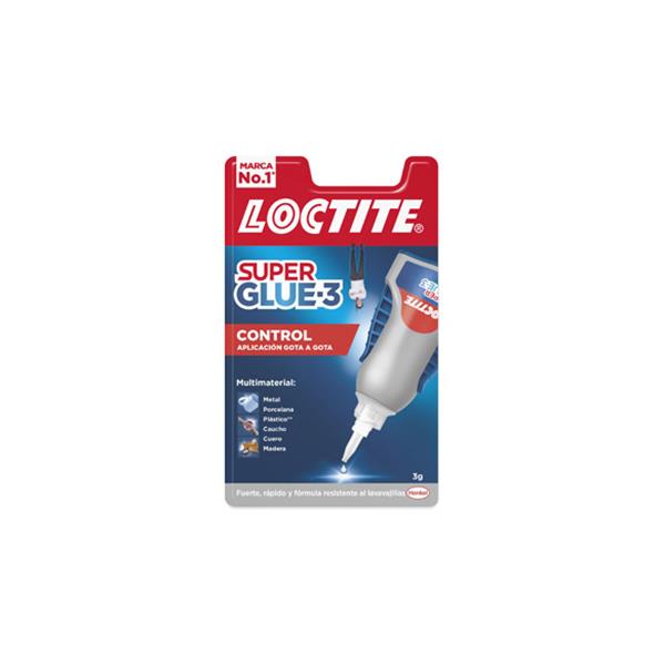 ADHESIVO INSTANTANEO SUPER GLUE-3 CONTROL LIQUIDO 3 GR LOCTITE