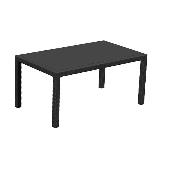 MESA RESINA RATAN GRIS ANTRACITA 160,5X94X5X9.6 CM MELODY -J-