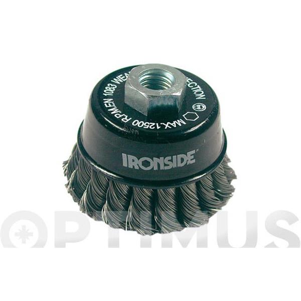 CEPILLO TAZA PUA TRENZADA ACERO 14 MM 100 X 0,30 IRONSIDE