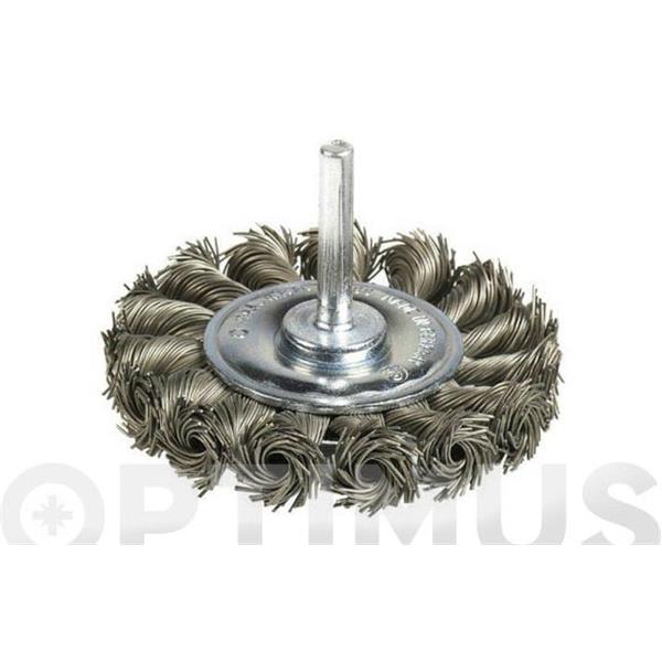 CEPILLO CIRCULAR PUA TRENZADA ACERO ESPIGA 6 MM 75 X 8 X 0.50 MM IRONSIDE