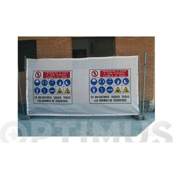 MALLA OCULTACION CON SE&Ntilde;ALES DE OBLIGACION BANDA 3M REFLEC. 1,8 X 3,5 MT 