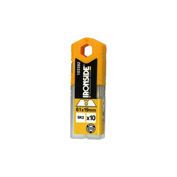 CUCHILLA TRAPEZOIDAL 60 MM SK2 PACK DE 10 PIEZAS IRONSIDE