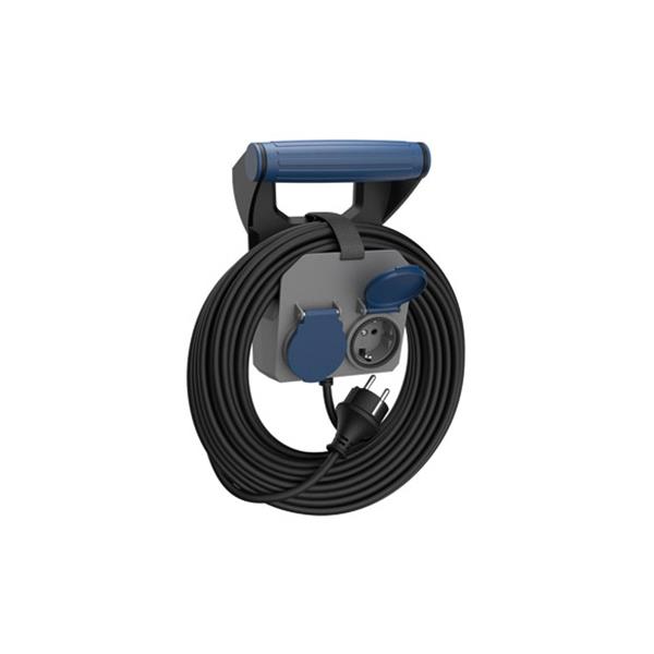 PROLONGADOR EXPERT CABLE NEGRO DE PARED 2 TOMAS IP44 10 MT CABLE 3 X 1,5 MM