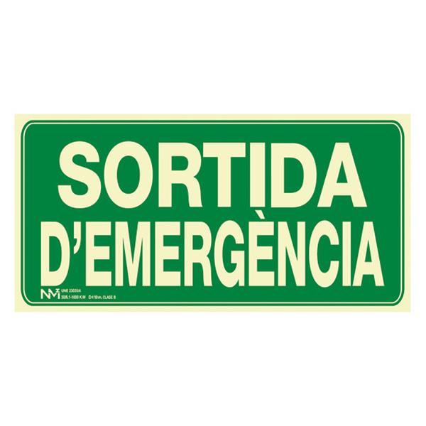 SE&Ntilde;AL LUMINISCENTE SORTIDA EMERGENCIA PVC 0,7MM CLASE B VISION 10M