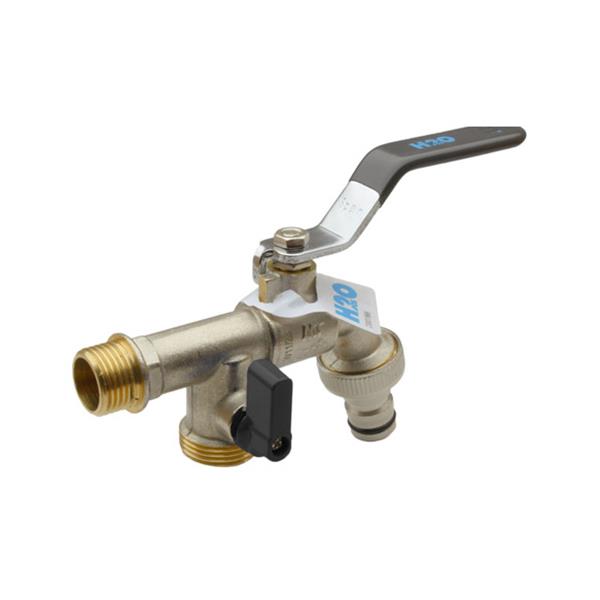 GRIFO ESFERA JARDIN PN-16 ENCHUFE RAPIDO 1/2" X 3/4" X 3/4" DOS SALIDAS