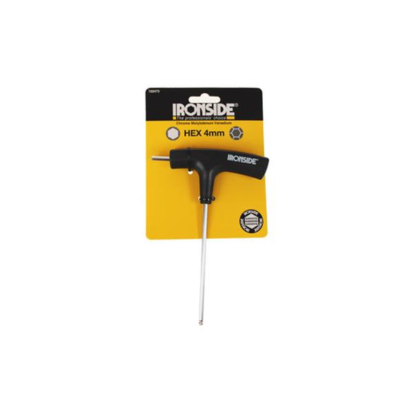 LLAVE ALLEN MANGO EN "T" PUNTA LARGA CON BOLA 4 MM 2 PUNTAS IRONSIDE