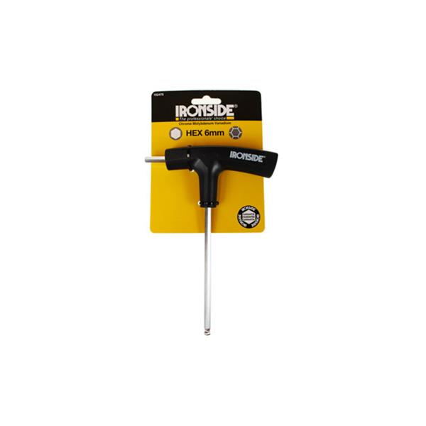 LLAVE ALLEN MANGO EN "T" PUNTA LARGA CON BOLA 6 MM 2 PUNTAS IRONSIDE