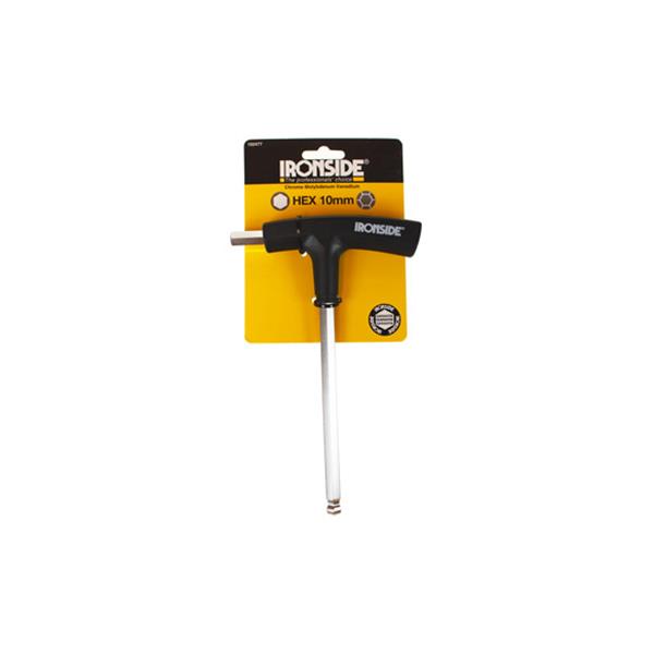 LLAVE ALLEN MANGO EN "T" PUNTA LARGA CON BOLA 10 MM 2 PUNTAS IRONSIDE