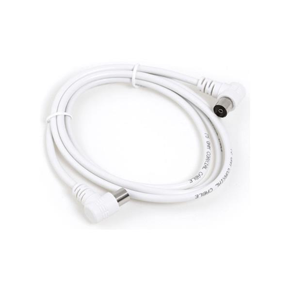 PROLONGADOR CABLE ANTENA CONECTORES ACODADOS 1,5 MT BLANCO