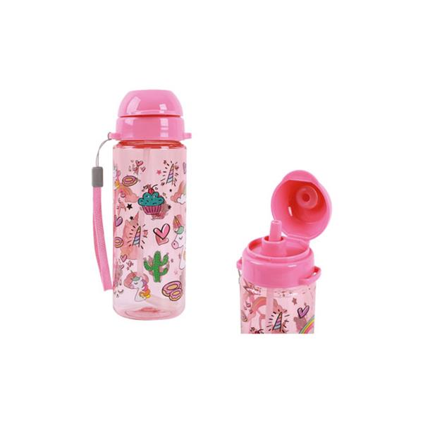 BOTELLA INFANTIL TRITAN 7 X 7 X 19CM 400 ML- UNICORN