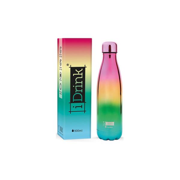 BOTELLA INOX TERMO 7 X 7 X 26,5CM 500 ML- METALLIC RAINBOW