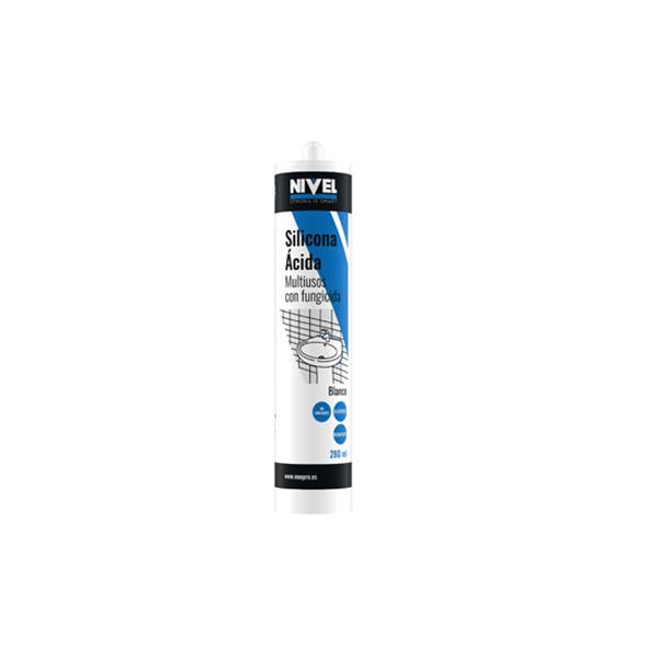 SILICONA ACIDA UNIVERSAL CON FUNGICIDA 280 ML BLANCO NIVEL