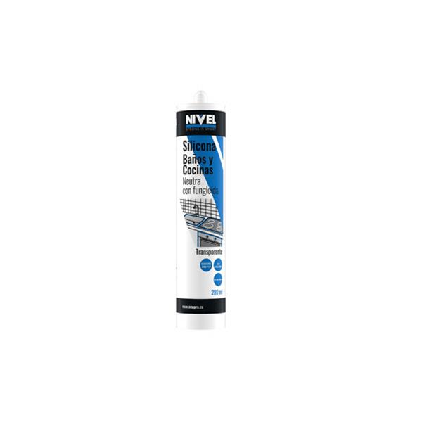 SILICONA NEUTRA COCINAS Y BA&Ntilde;OS CON FUNGICIDA 280 ML TRANSPARENTE NIVEL