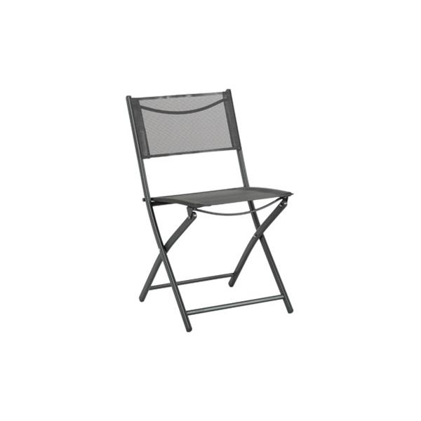 SILLA PLEGABLE ACERO TEXTILENE GRIS ANTRACITA