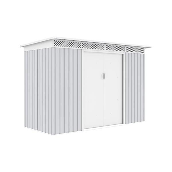 CASETA METALICA 3,96 M&sup2; 279 X 142 X 184 CM PLATA