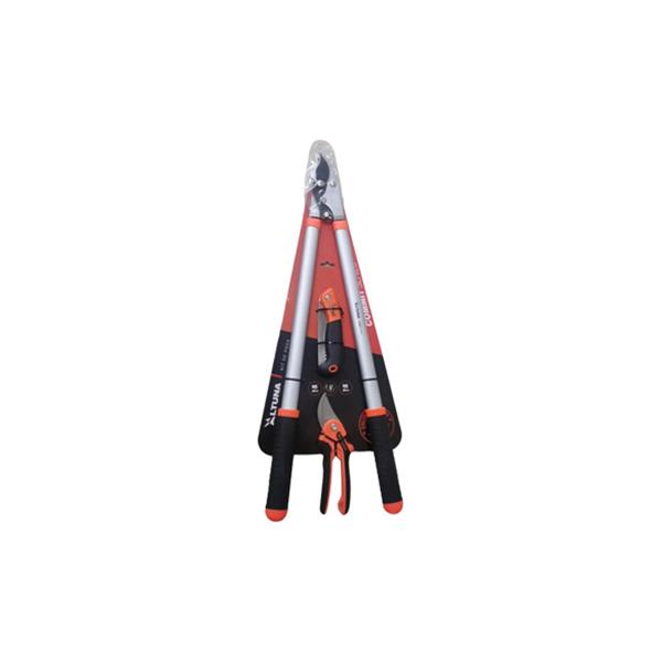 KIT DE HERRAMIENTAS DE PODA TIJERA 1 Y 2 MANOS + SERRUCHO PODA DENTADO