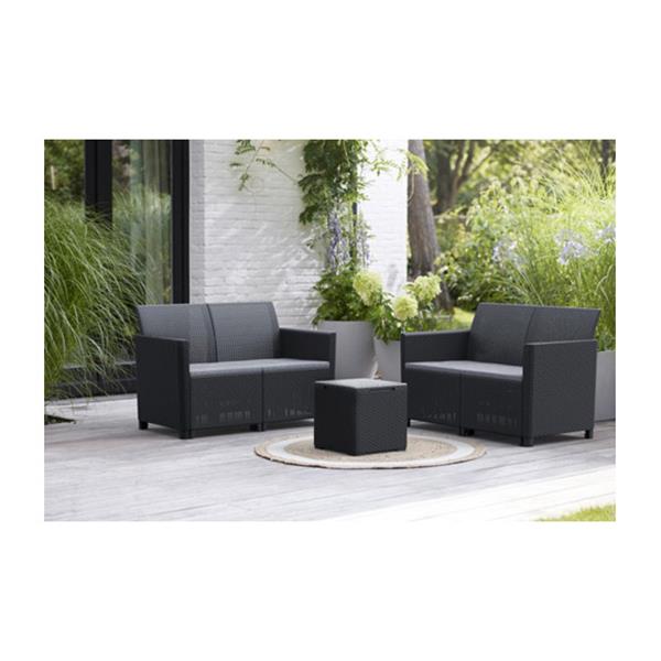 CONJUNTO RATAN RESINA ANTRACITA MARIE LOUNGE