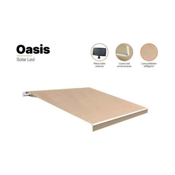 TOLDO MANUAL ALUMINIO SOLAR LED 4 X 2,5 M BEIGE ARENA