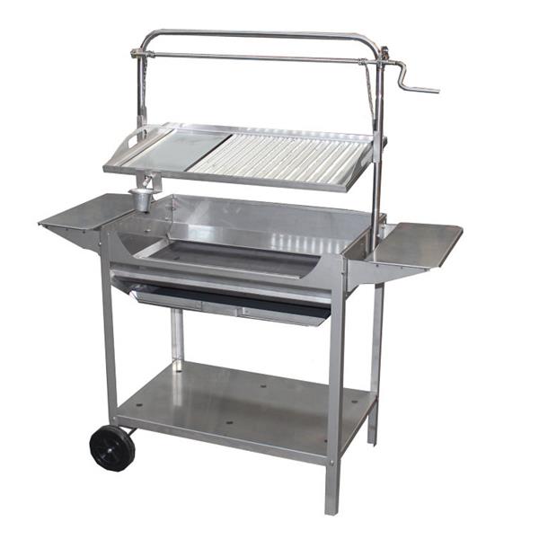 BARBACOA TOCHA PARRILLA PLANCHA REGULABLE INOX 124X50X140CM