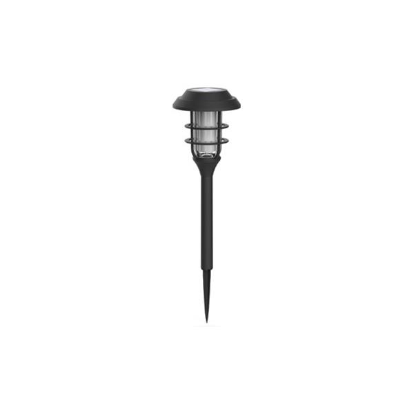 BALIZA SOLAR LED NEGRA IP44 EFECTO LLAMA