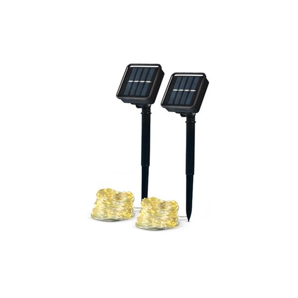 GUIRNALDA CON PLACA SOLAR CINTIA PACKS 2 UNIDADES 12 METROS 30 LM 2700K 8 MODOS
