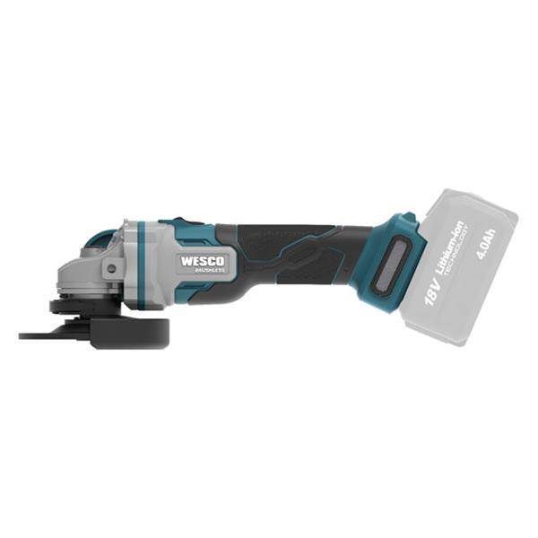 AMOLADORA A BATERIA &Oslash; 125 MM 4.0 AH 18V + 1 BATERIA + CARGADOR RAPIDO + MALETIN WESCO