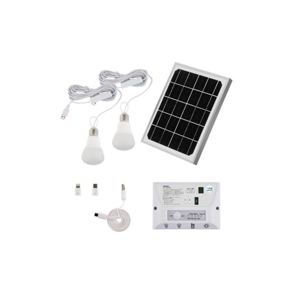 KIT SOLAR HIDRA BOMBILLAS - PANEL + BOMBILLAS + CAJA DE CONTROL. 5,5W 6000K 4,4AH IP55 IP20
