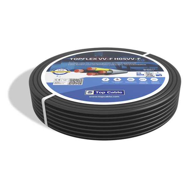 CABLE MANGUERA DE 0,5KW EXTER. RVK 3 X 1 MM NEGRO