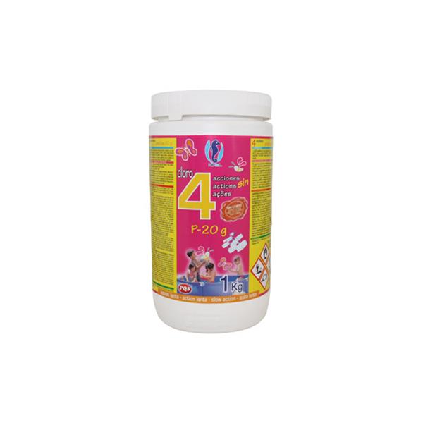 CLORO 4 ACCIONES P20 G PARA MINIPISCINA 1KG