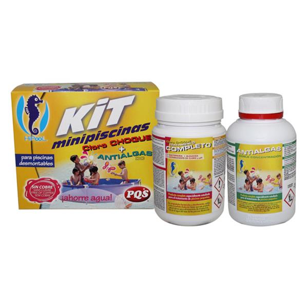 CLORO + ANTIALGAS PARA MINIPISCINA 500GR + 500ML