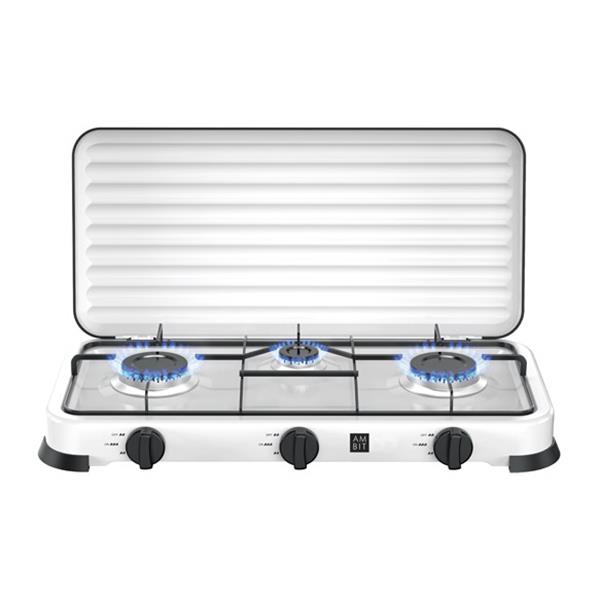 COCINA CAMPING GAS CON TAPA 3 FUEGOS