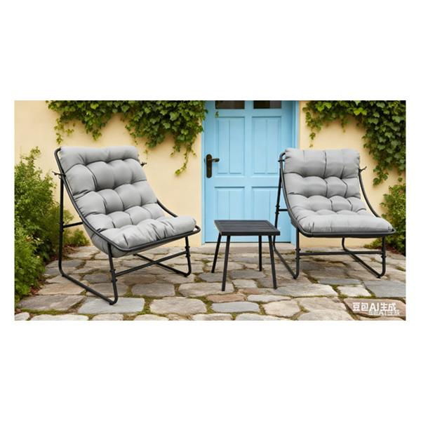 SILLON ACERO C/COJIN 2U + MESITA TURIN