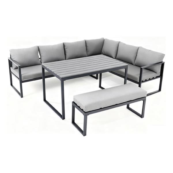 CONJUNTO RINCONERO ACERO CON MESA ALTA BOLONIA