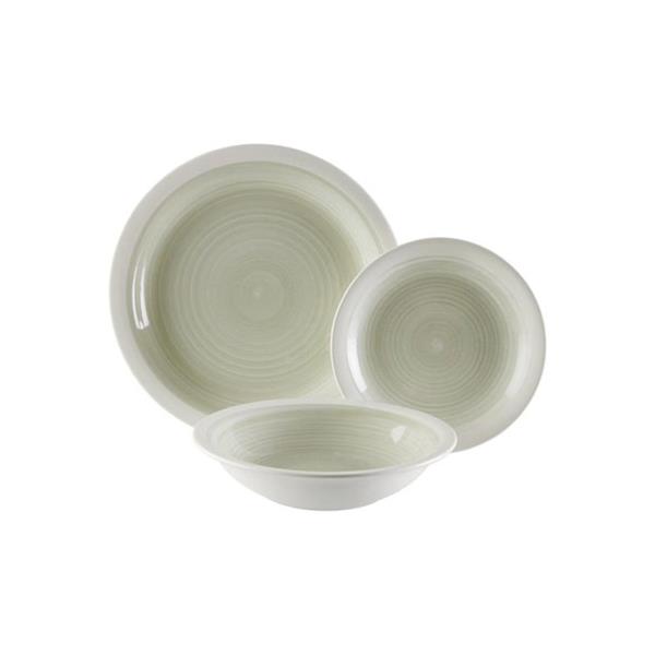 VAJILLA CERAMICA 18 PZAS LEGRAND GRIS VERDOSO