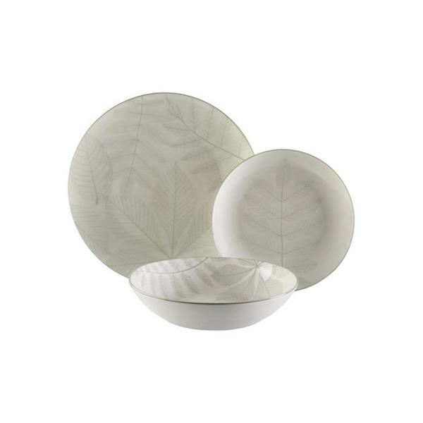 VAJILLA PORCELANA 18PZS DECORADA AYLEN GRIS
